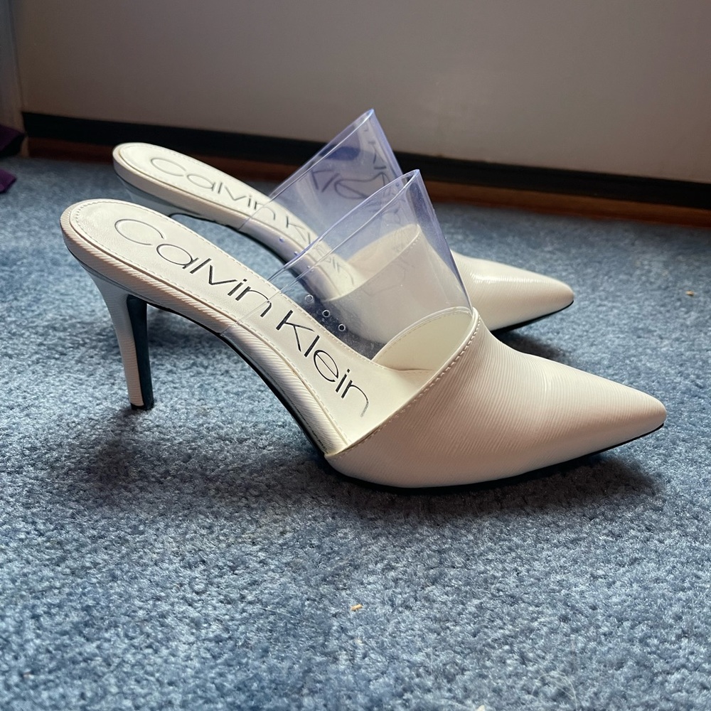 White Calvin Klein Heels - Only Worn Once!